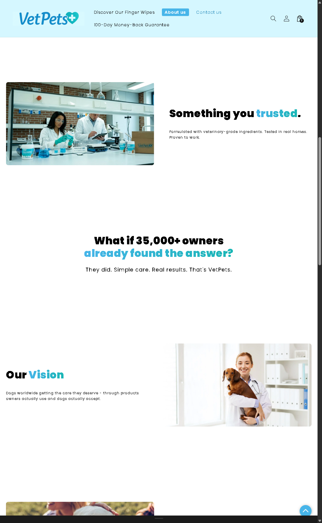 VetPets homepage screenshot